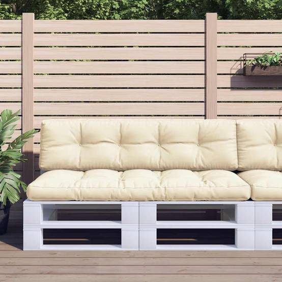 Lot de 2 Coussins pour Banc Palette Tissu Résistant UV pour Terrasse et Balcon Crème 150x60cm – ComfortXL Outdoor Living - Image 1