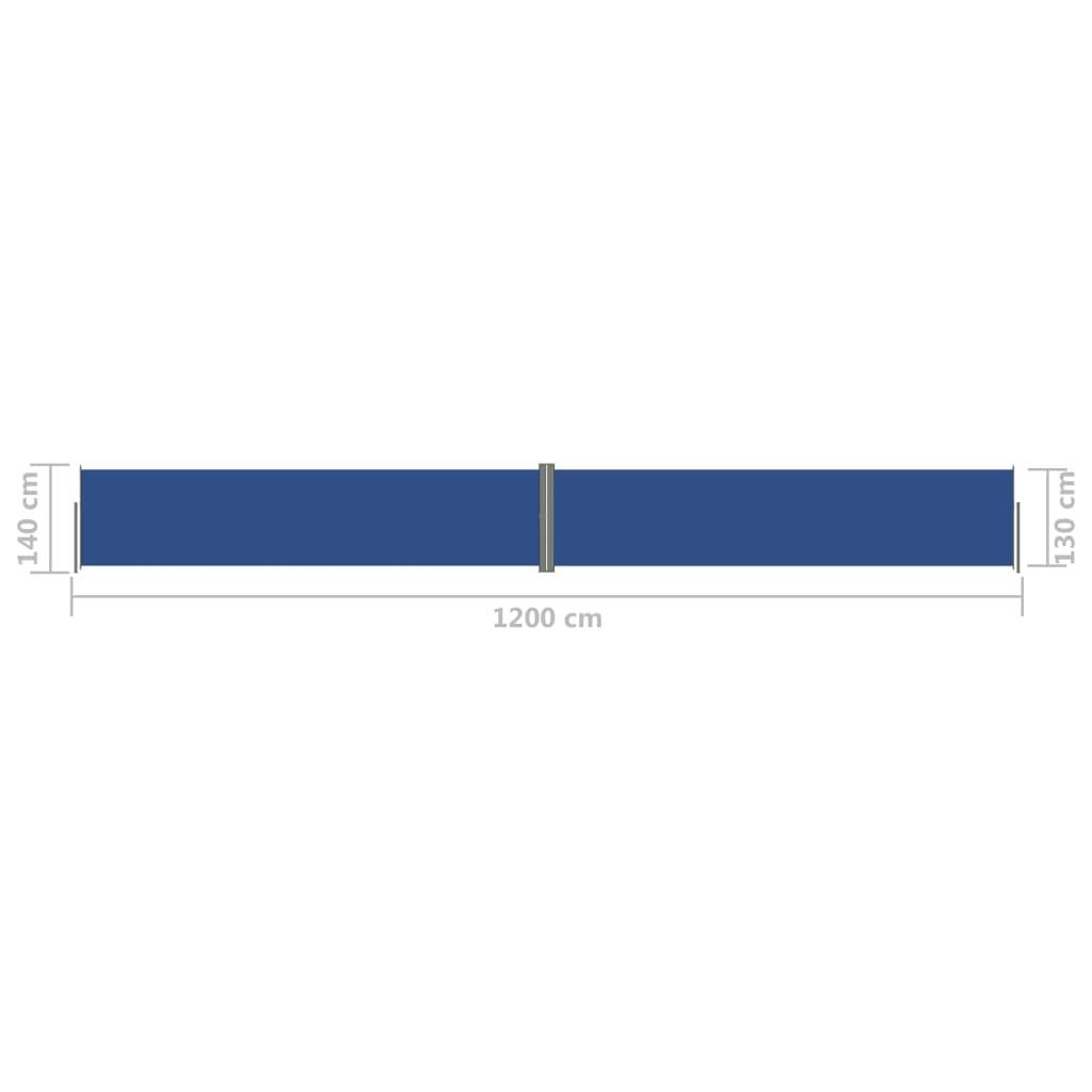 Helloshop26 - Auvent paravent store brise-vue latéral rétractable de patio jardin terrasse balcon protection visuelle écran 140 x 1200 cm bleu - Image 6