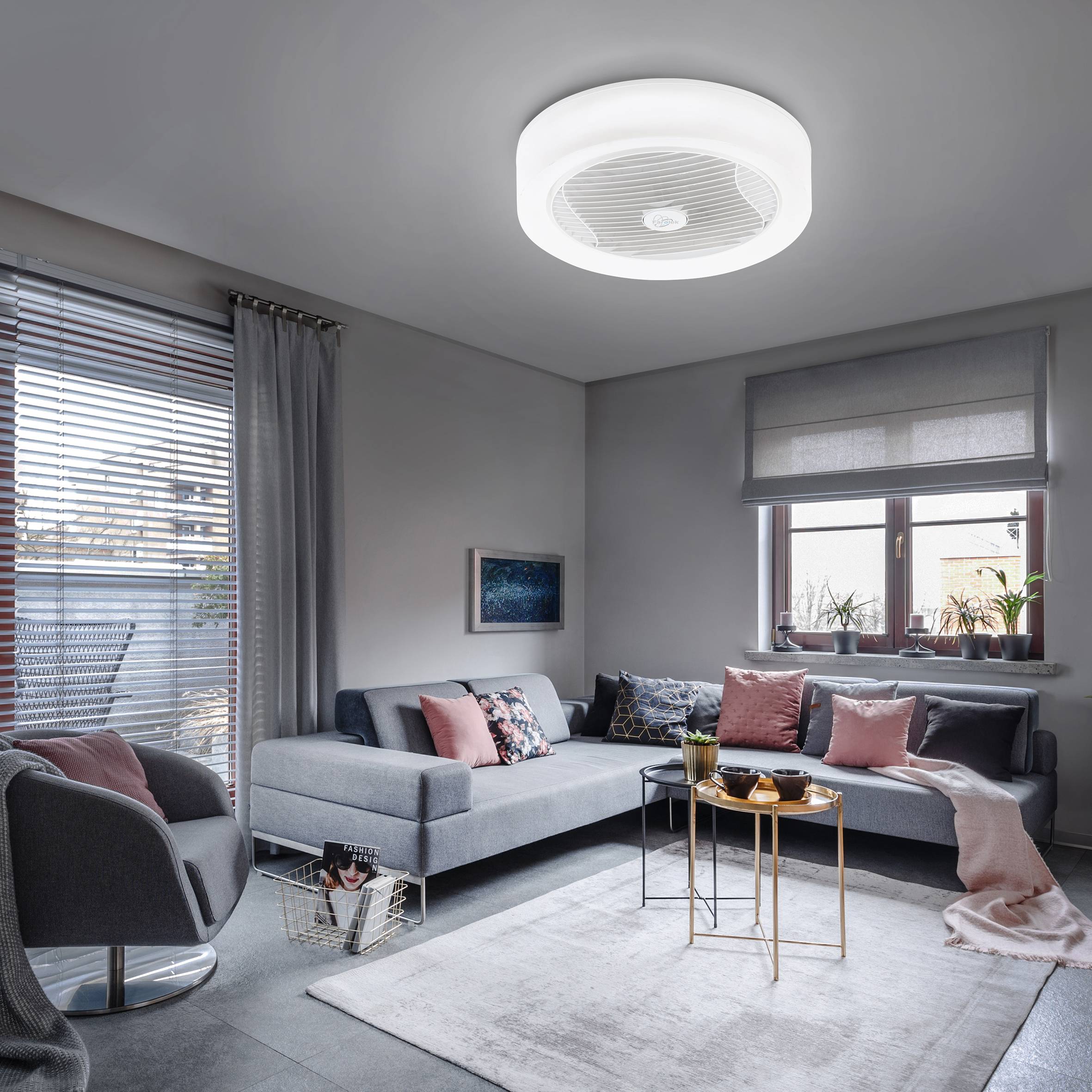 AIR-LIGHT CROWN - Ventilateur de plafond blanc Ø40cm 95W avec couronne d'éclairage LED FARTOOLS - Image 2