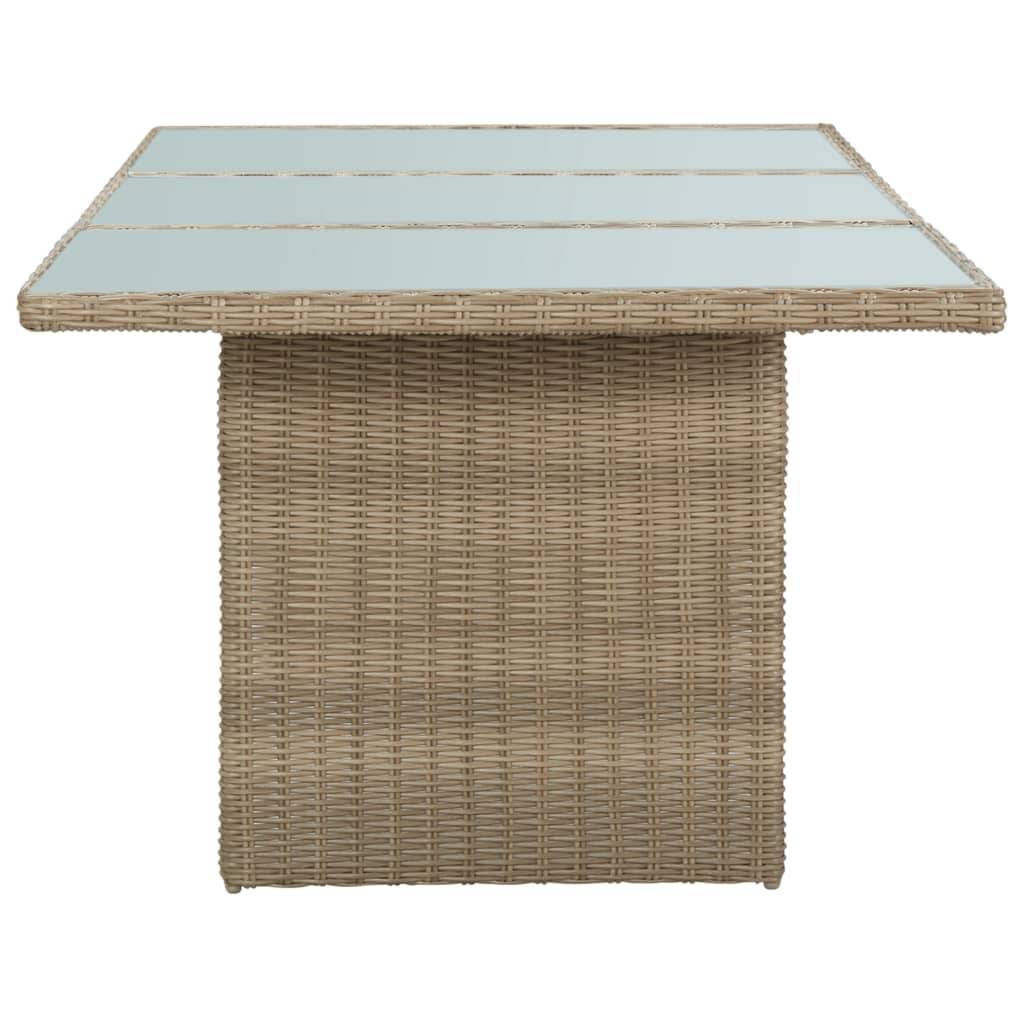 Table de Jardin Rectangulaire 8 Personnes, 200 cm, Résine Tressée Chocolat et Verre Transparent – ComfortXL Outdoor Living - Image 3