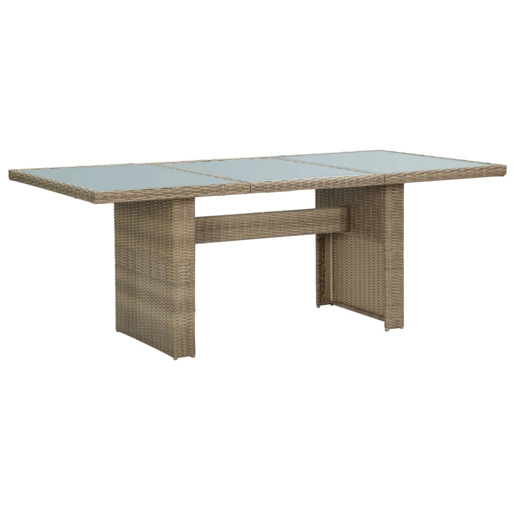 Table de Jardin Rectangulaire 8 Personnes, 200 cm, Résine Tressée Chocolat et Verre Transparent – ComfortXL Outdoor Living - Image 1