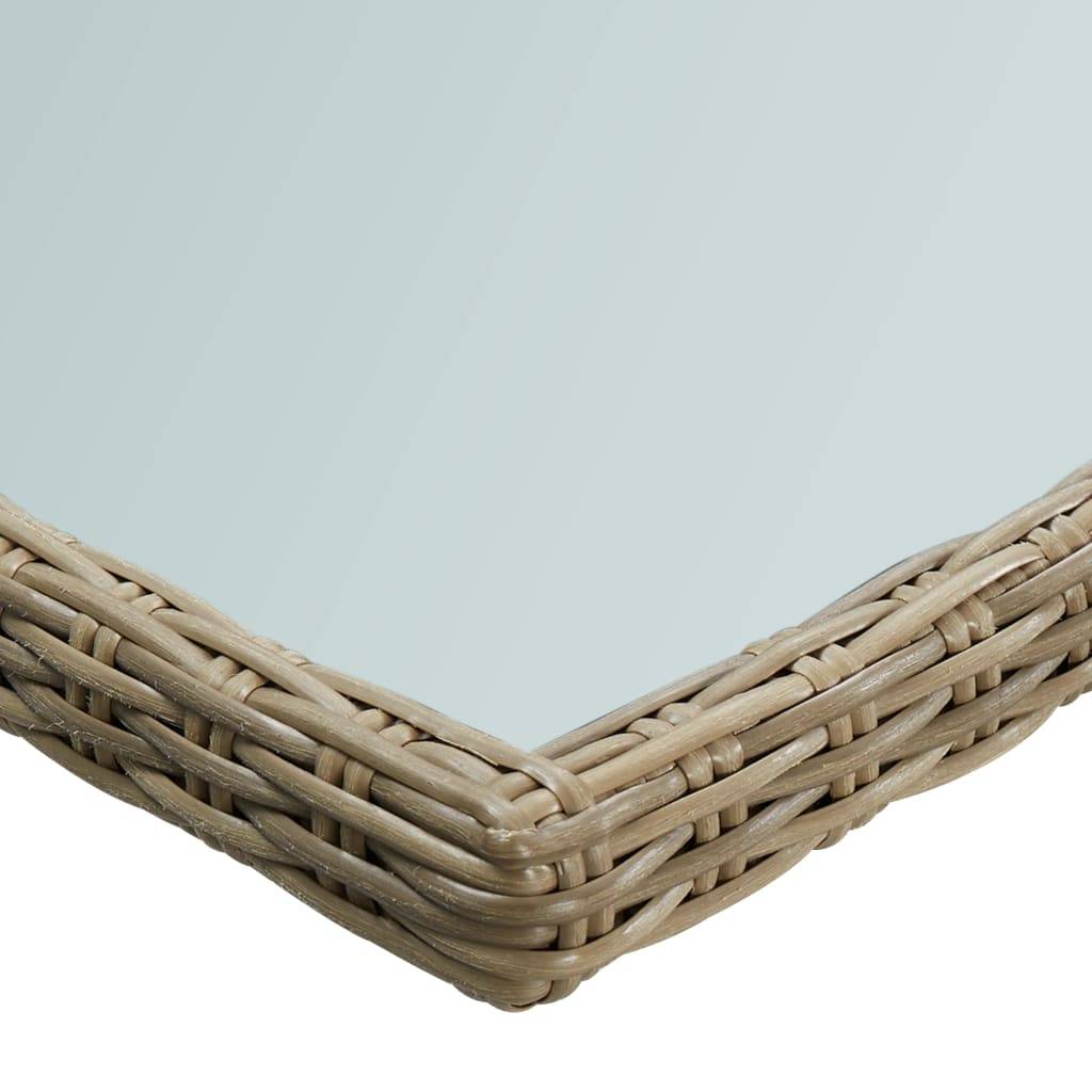 Table de Jardin Rectangulaire 8 Personnes, 200 cm, Résine Tressée Chocolat et Verre Transparent – ComfortXL Outdoor Living - Image 4
