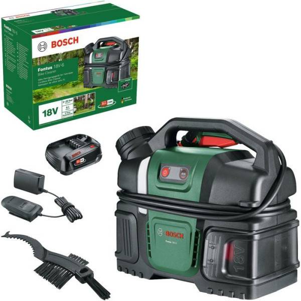 Bosch - Nettoyeur a pression (de vélo) sans fil BOSCH - Fontus 18V-6 - Batterie 18V 2.0Ah + chargeur AL1820 - Réservoir 6L
