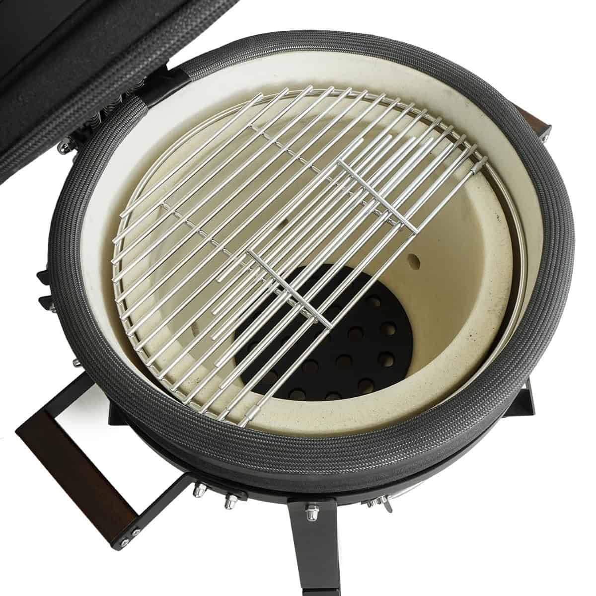 Barbecue kamado en céramique à poser Patton Epicure Compact 16" - Grille Ø 35,5 cm - Gris graphite - Image 10