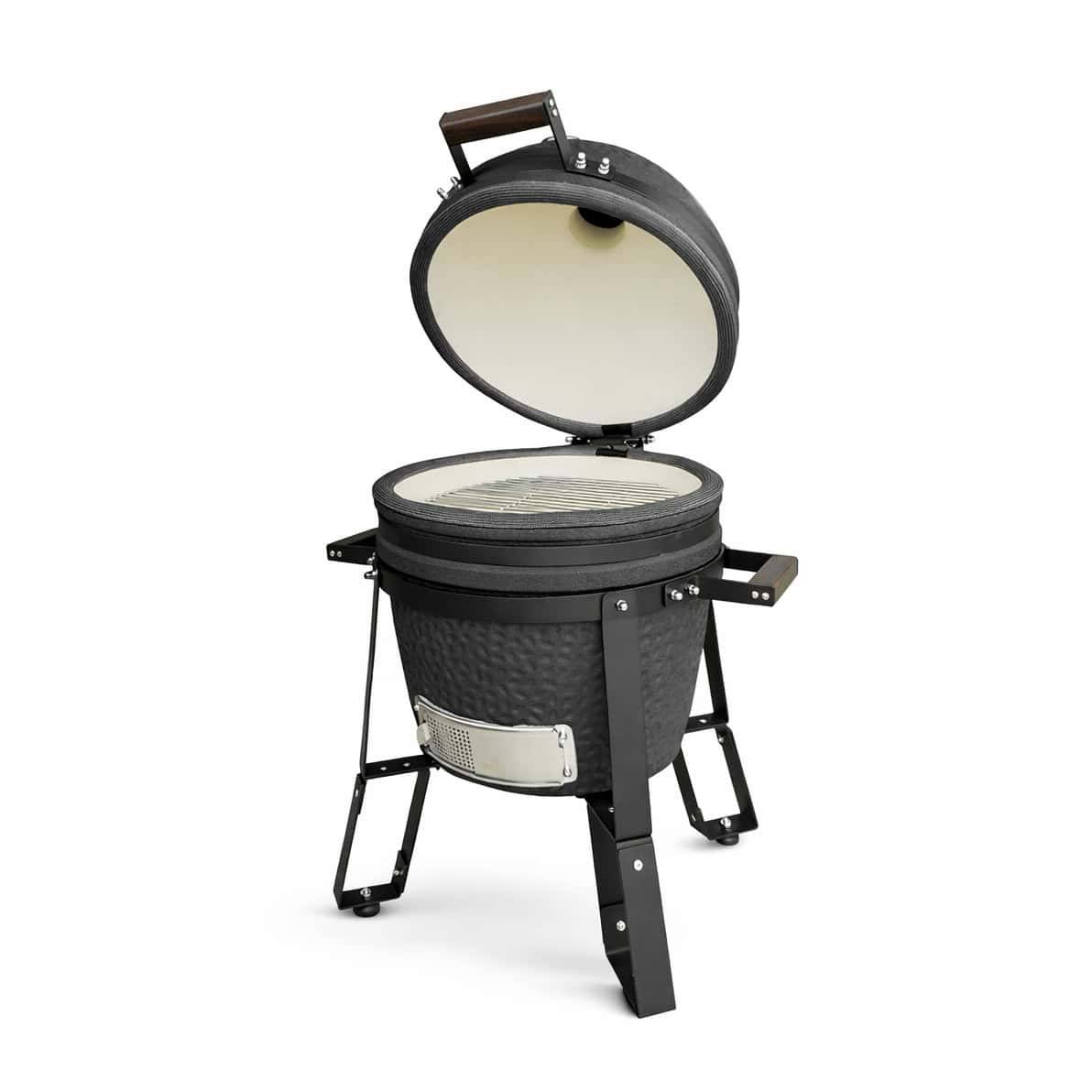 Barbecue kamado en céramique à poser Patton Epicure Compact 16" - Grille Ø 35,5 cm - Gris graphite - Image 6