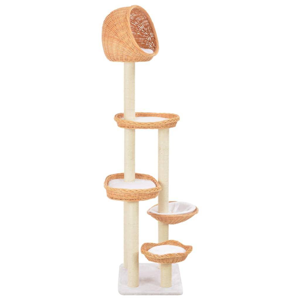 Helloshop26 - Arbre à chat griffoir grattoir niche jouet animaux peluché en sisal naturel bois de saule - Image 3