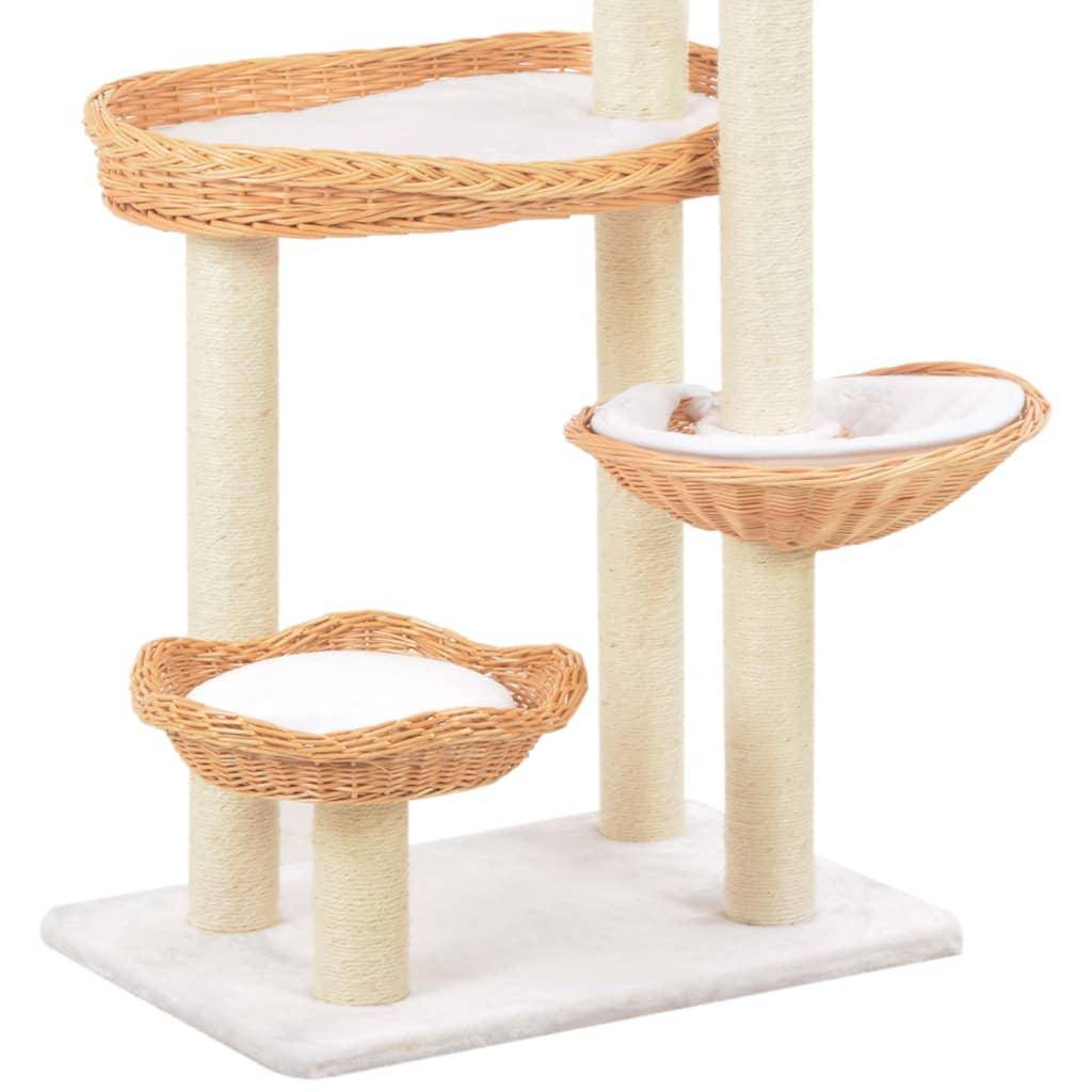 Helloshop26 - Arbre à chat griffoir grattoir niche jouet animaux peluché en sisal naturel bois de saule - Image 5