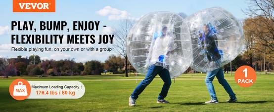 VEVOR Bulle gonflable transparente 1.2m, PVC 0.8mm, pour jeux en plein air adolescents/adultes, jardin. - Image 9