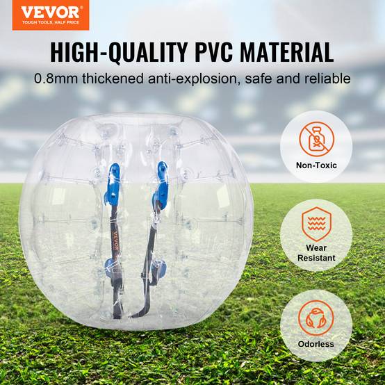 VEVOR Bulle gonflable transparente 1.2m, PVC 0.8mm, pour jeux en plein air adolescents/adultes, jardin. - Image 2