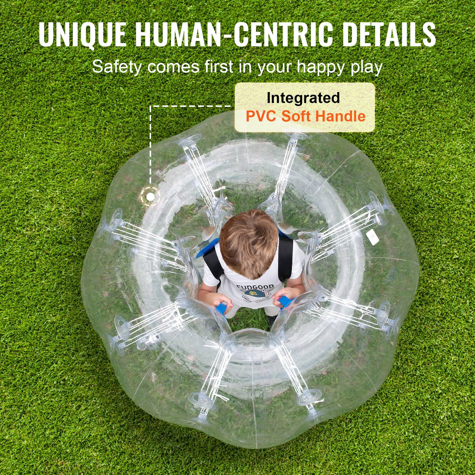 VEVOR Bulle gonflable transparente 1.2m, PVC 0.8mm, pour jeux en plein air adolescents/adultes, jardin. - Image 4