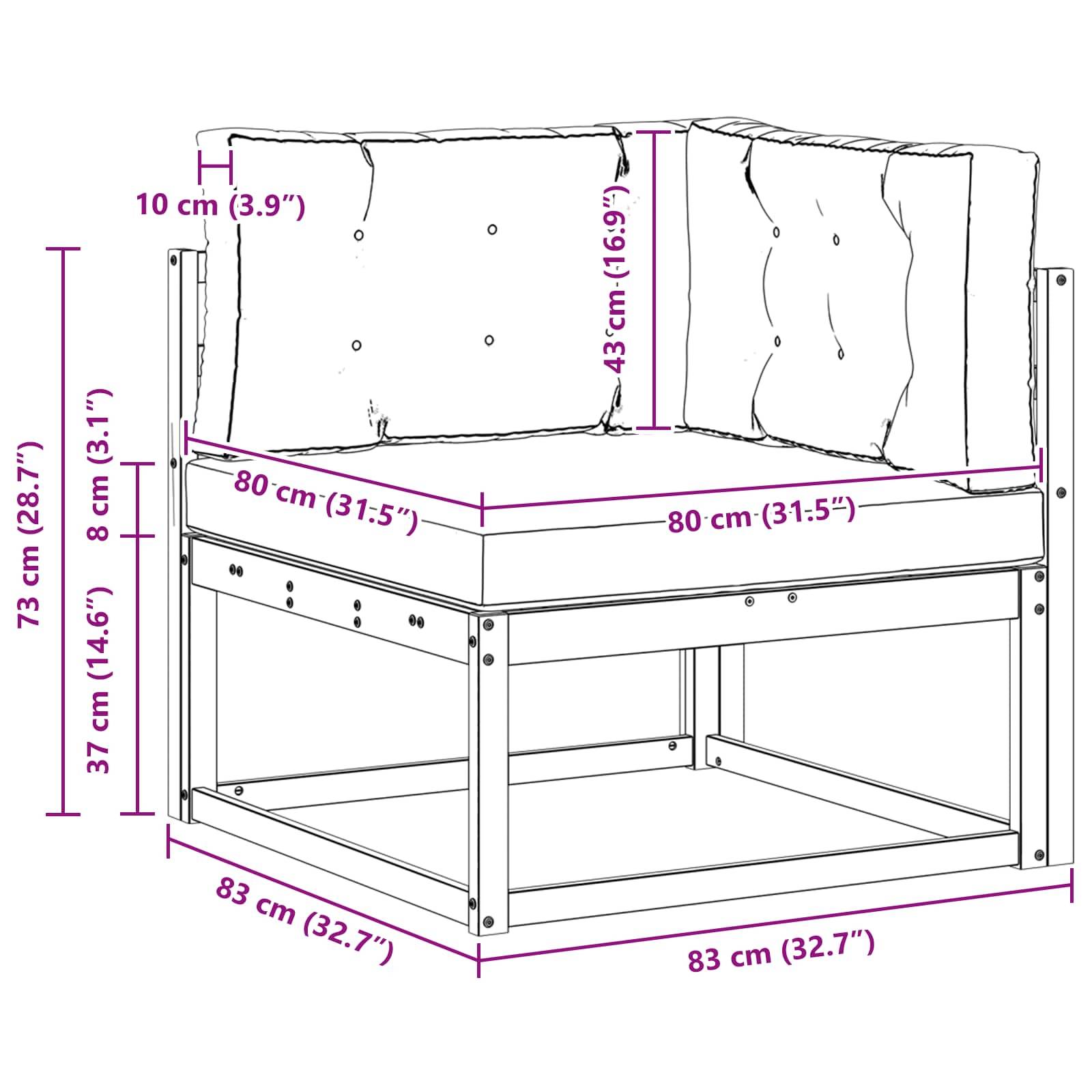 Vidaxl - Canapé d'angle extérieur Naturel vidaXL 900545 - Image 3