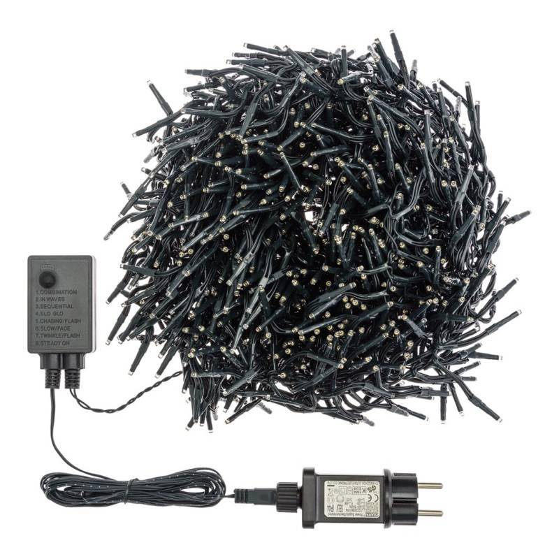 Lotti - Guirlande Boa 11.5M 1100 micro LED blanc froid câble vert 8 jeux de lumière Lotti - Image 3
