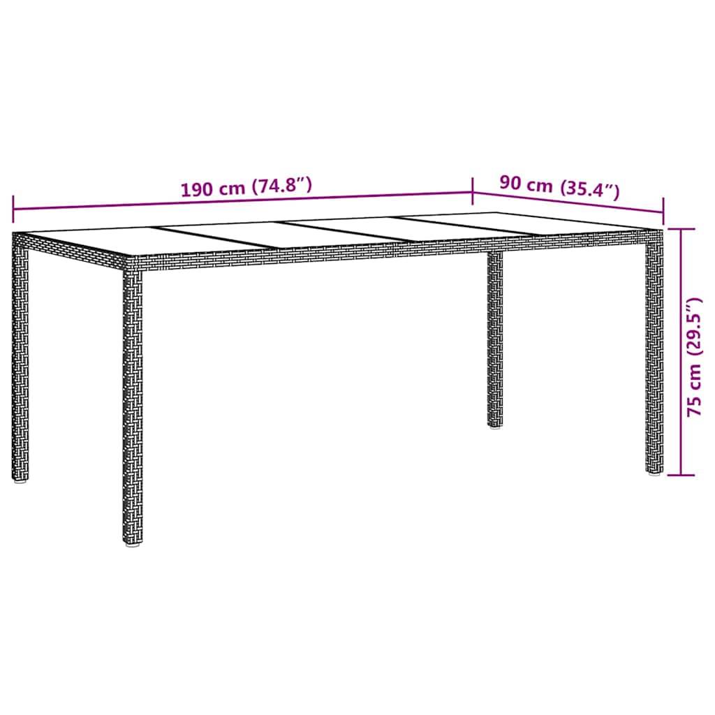 PANGIVO - Table de jardin polyrotin beige 190 x 90 x 75 cm - PANGIVO - Image 7