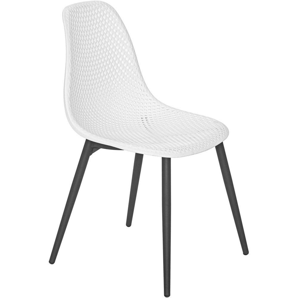 Chaise en aluminium et assise en résine Malte (Lot de 2) - Image 4