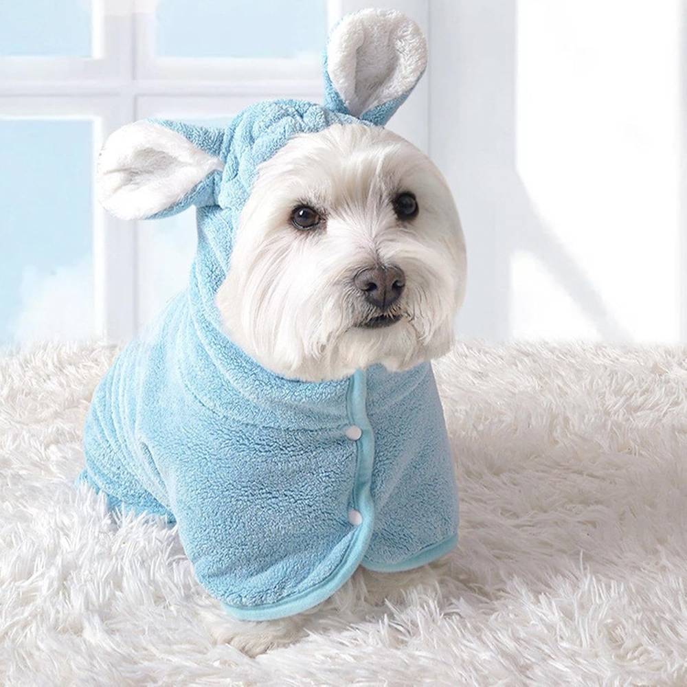 IntiMeg - Serviette de bain pour chien bleu - IntiMeg - Image 3