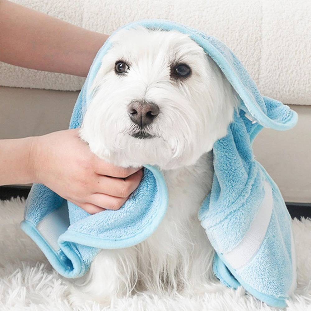 IntiMeg - Serviette de bain pour chien bleu - IntiMeg - Image 2