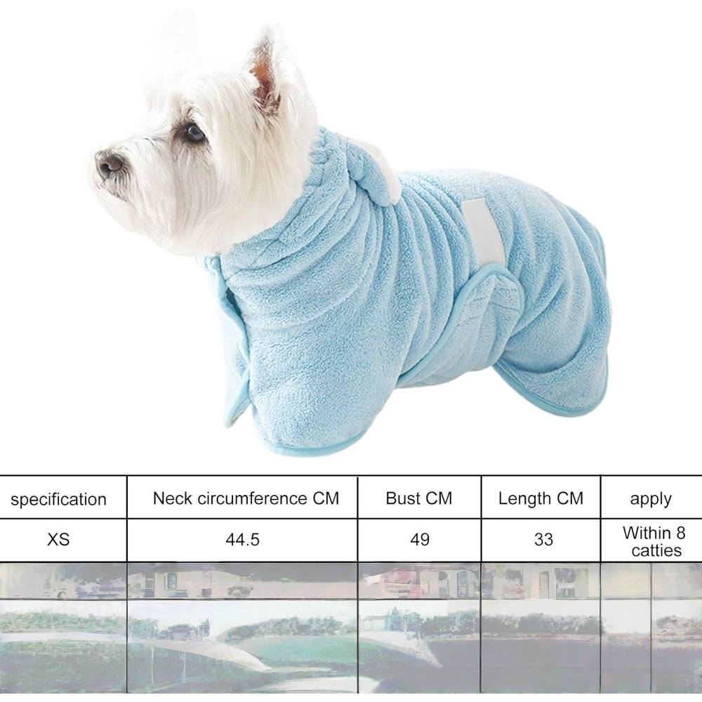 IntiMeg - Serviette de bain pour chien bleu - IntiMeg - Image 5