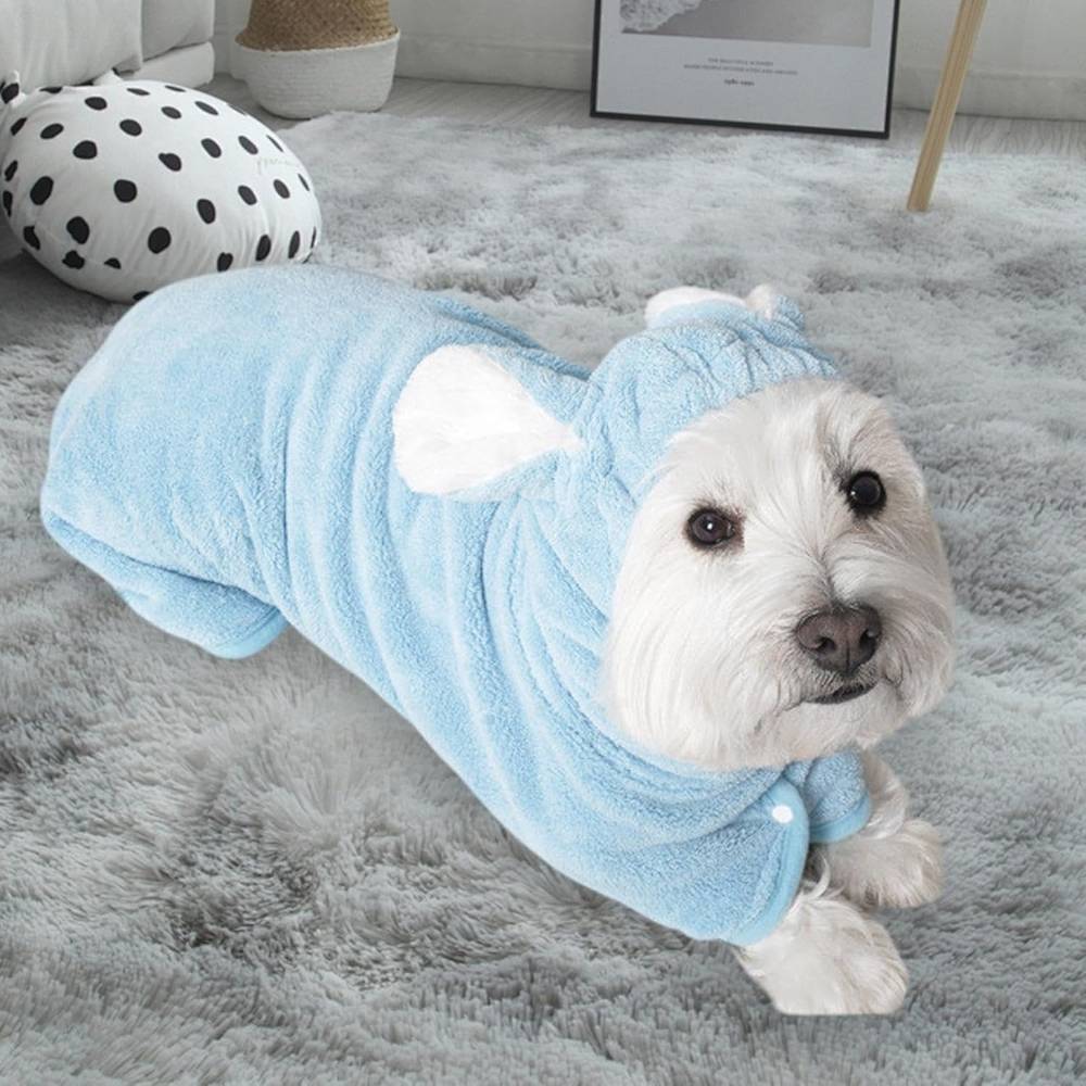 IntiMeg - Serviette de bain pour chien bleu - IntiMeg - Image 4