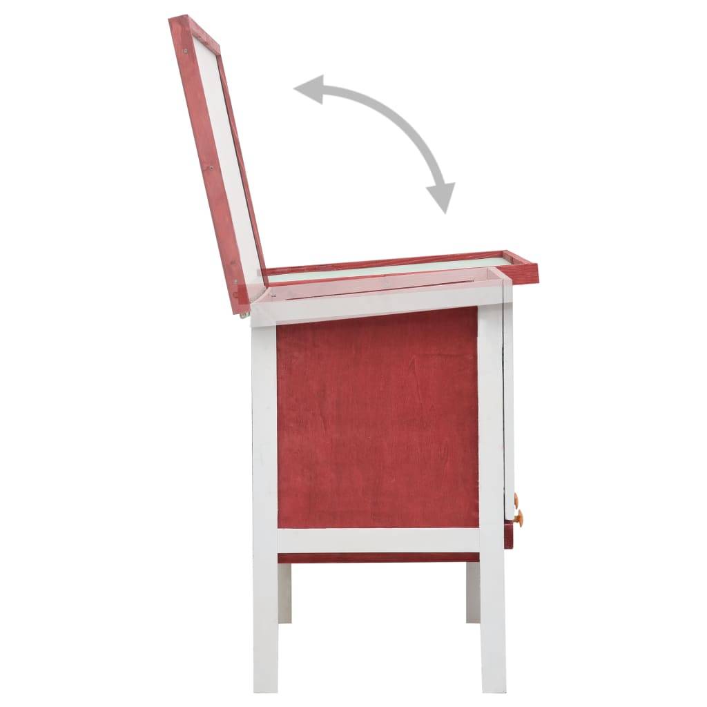 Clapier à lapin extérieur en bois 1 niveau pour jardin Rouge 90cm – ComfortXL Outdoor Living - Image 4