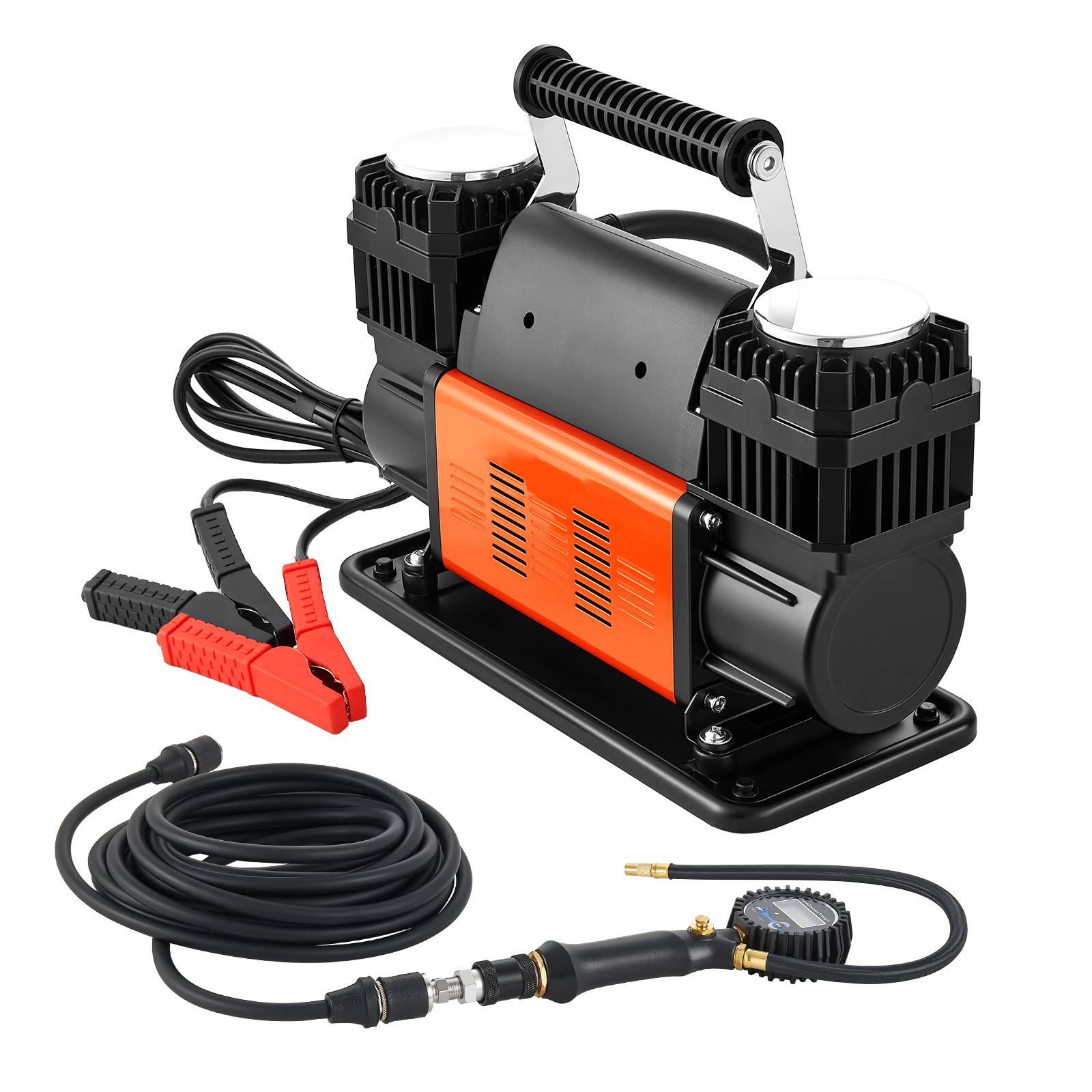 Vevor - VEVOR Compresseur 12 V double cylindre 300 L/min 1080 W, gonfleur numérique, tuyau 7,8 m, adaptateurs, sac de transport - Image 1