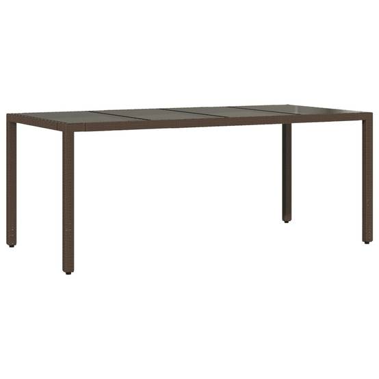 PANGIVO - Table de jardin résine tressée verre trempé marron 190 x 90 x 75 cm - PANGIVO - Image 2
