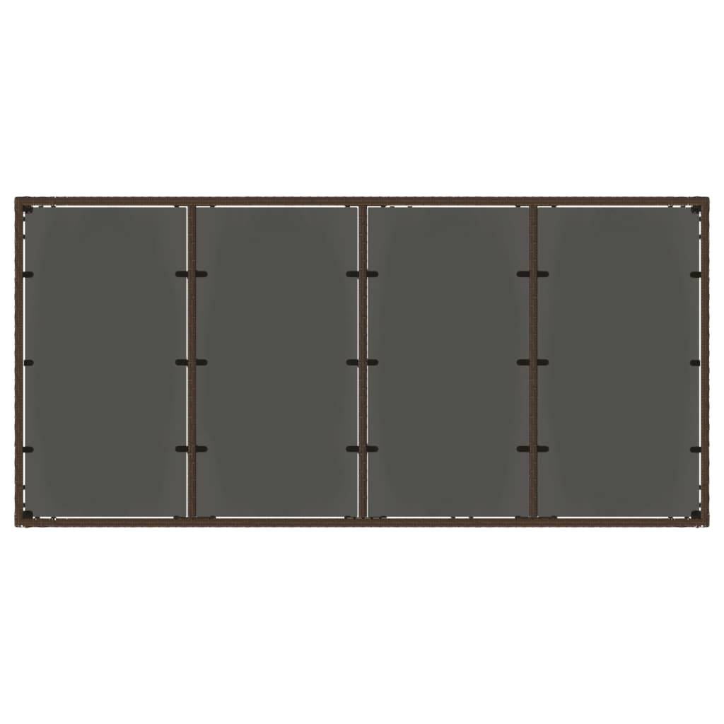 PANGIVO - Table de jardin résine tressée verre trempé marron 190 x 90 x 75 cm - PANGIVO - Image 7
