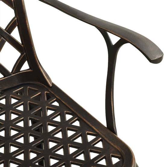 Chaises de jardin aluminium coulé bronze 61 x 60 x 93 cm - PANGIVO - Image 6