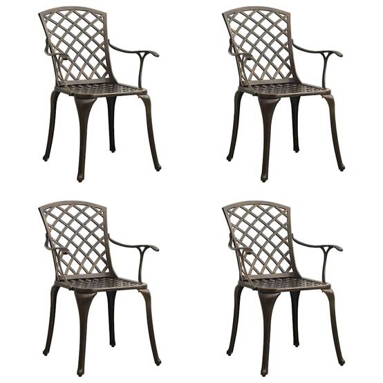 Chaises de jardin aluminium coulé bronze 61 x 60 x 93 cm - PANGIVO - Image 1