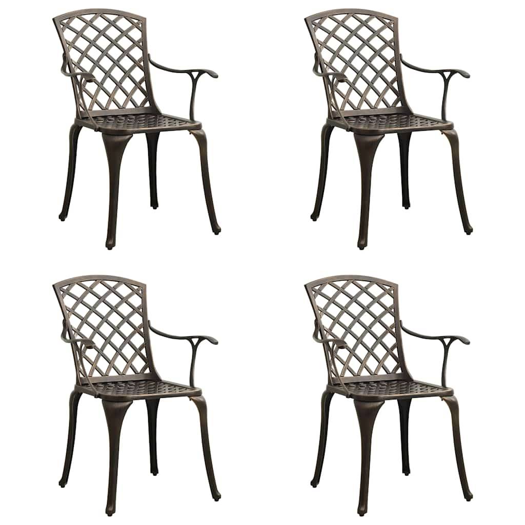 Chaises de jardin aluminium coulé bronze 61 x 60 x 93 cm - PANGIVO - Image 1