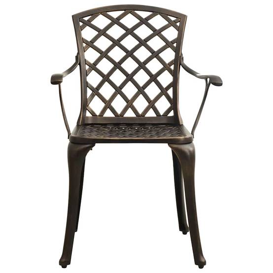 Chaises de jardin aluminium coulé bronze 61 x 60 x 93 cm - PANGIVO - Image 3