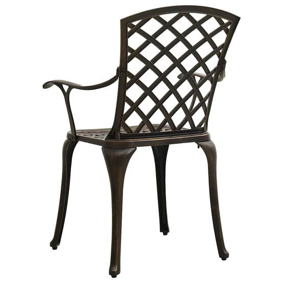 Chaises de jardin aluminium coulé bronze 61 x 60 x 93 cm - PANGIVO - Image 5