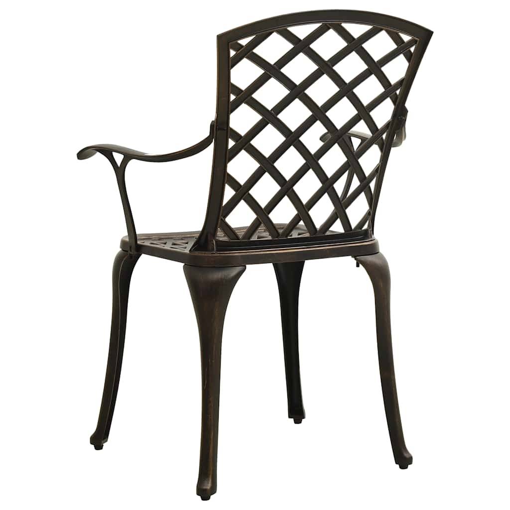 Chaises de jardin aluminium coulé bronze 61 x 60 x 93 cm - PANGIVO - Image 5