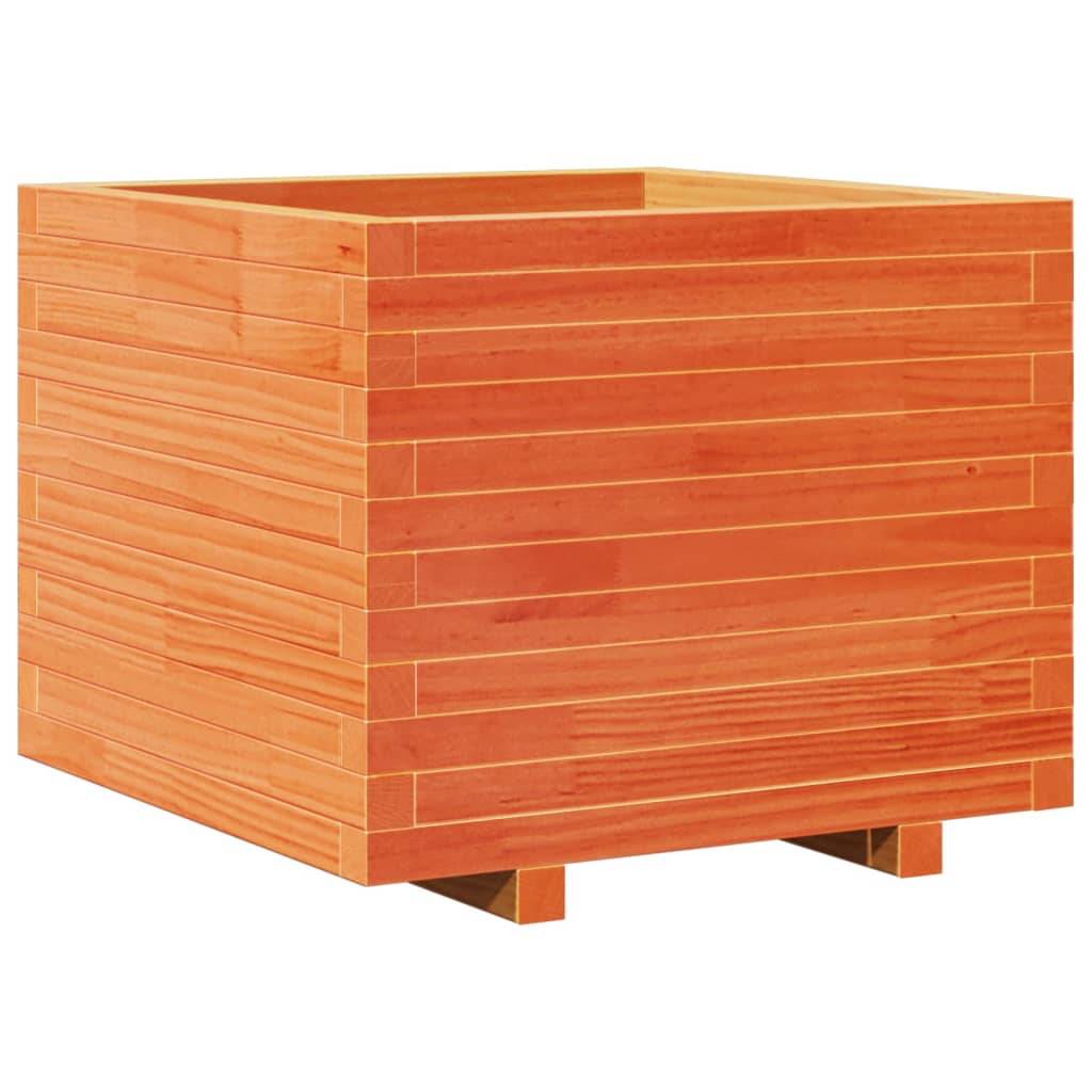 Jardinière bois de pin massif cire marron 60 x 60 x 49,5 cm - PANGIVO - Image 2