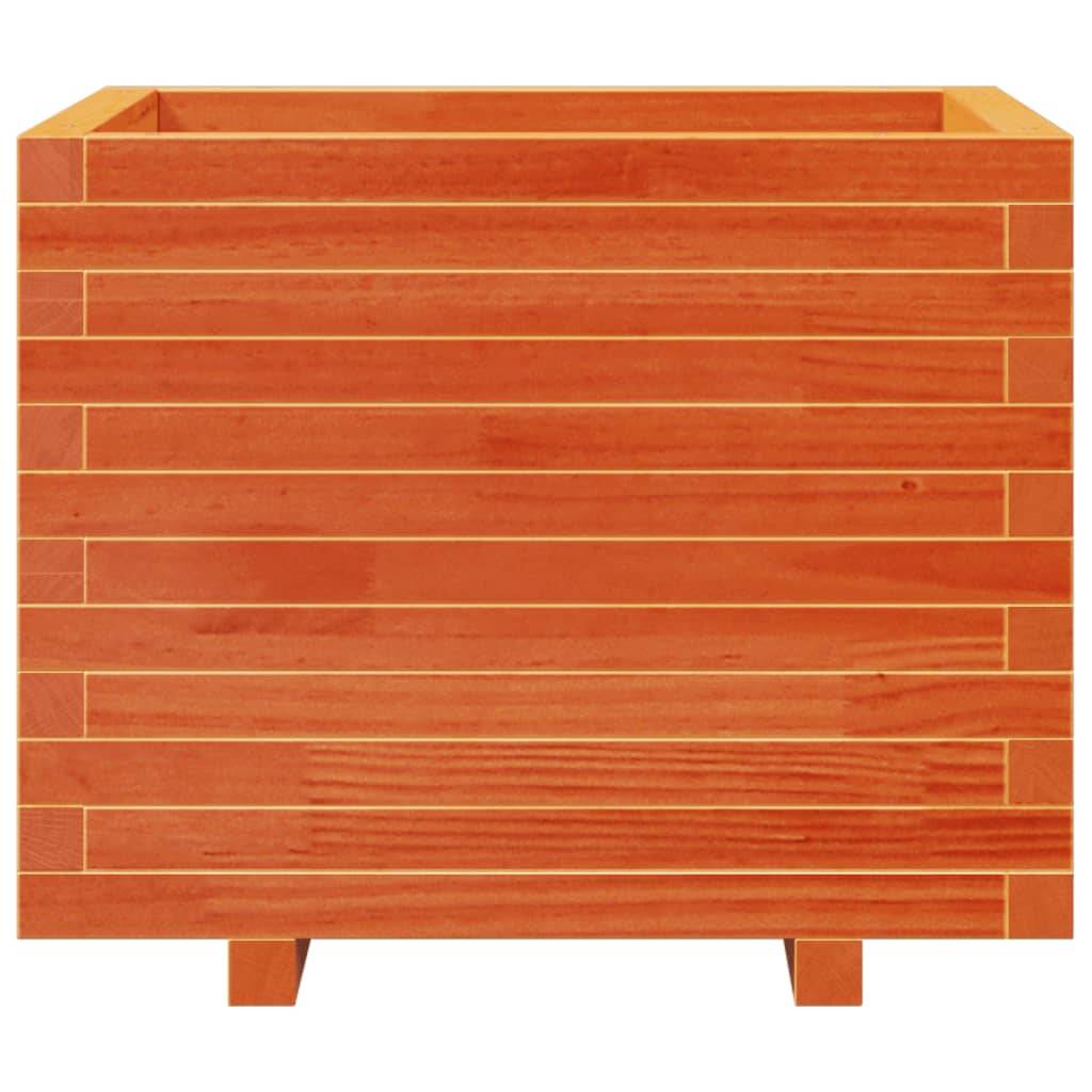 Jardinière bois de pin massif cire marron 60 x 60 x 49,5 cm - PANGIVO - Image 5