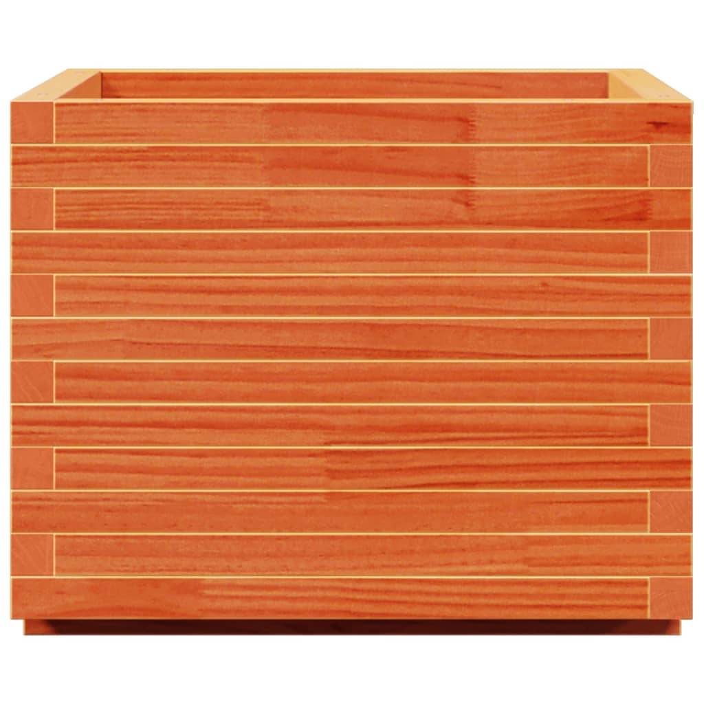 Jardinière bois de pin massif cire marron 60 x 60 x 49,5 cm - PANGIVO - Image 6