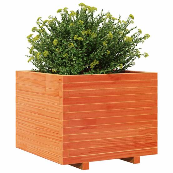 Jardinière bois de pin massif cire marron 60 x 60 x 49,5 cm - PANGIVO - Image 4