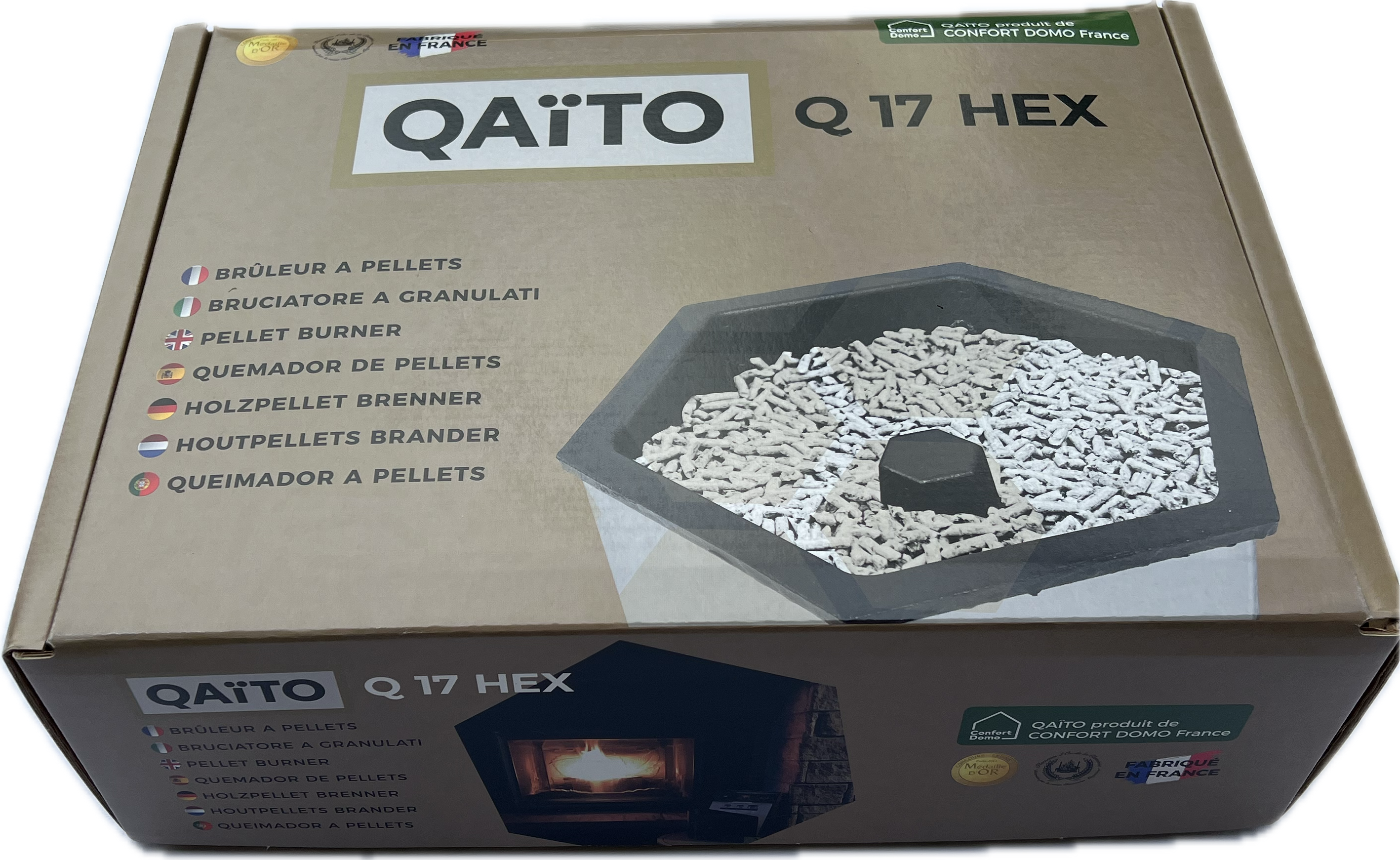 Qaito - QAÏTO Q17 Hex Brûleur à pellets pour  inserts et poeles à bois recevant  dimension recevant  des bûches de  30 à 40 cm - Image 3