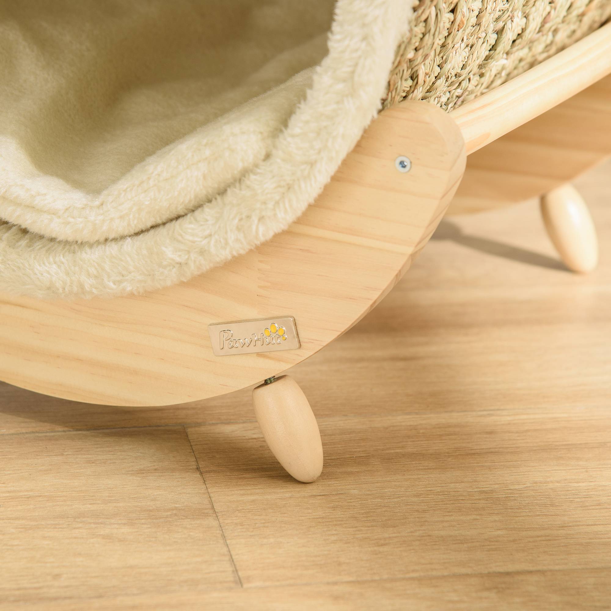 Sans Marque - Cabanne avec griffoir, coussin, 41x38x43 cm, Naturel+Beige - Image 9