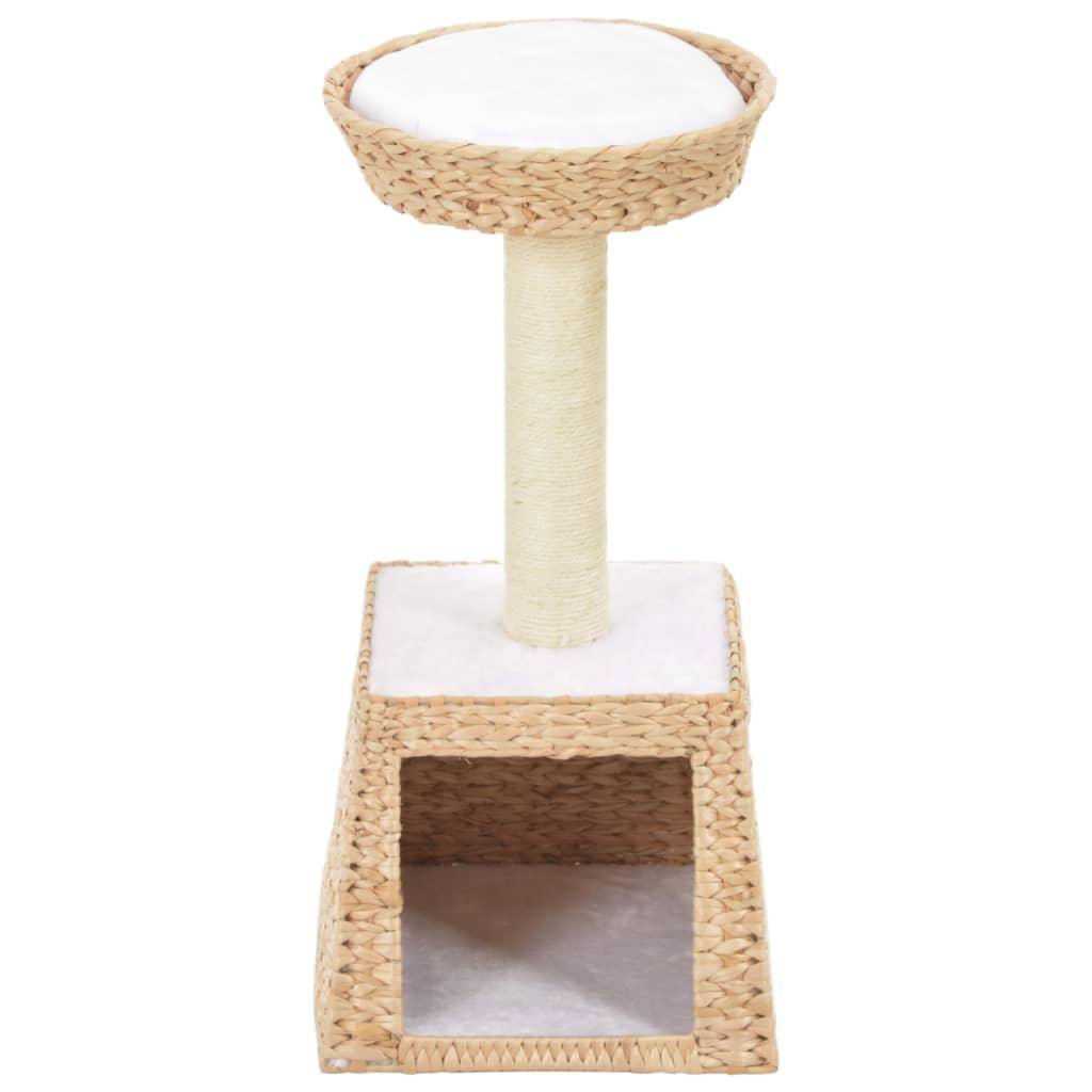 Arbre à chat griffoir grattoir niche jouet animaux peluché en sisal herbiers marins beige - Image 2