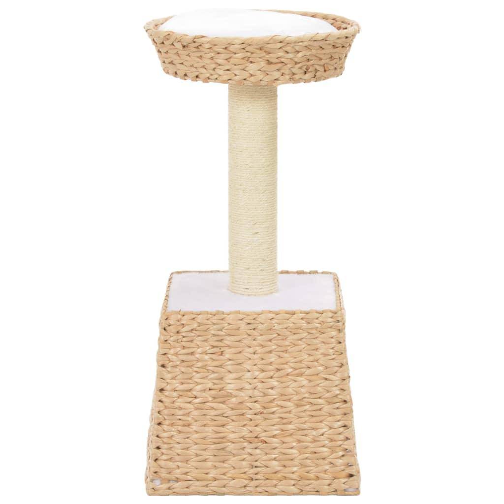 Arbre à chat griffoir grattoir niche jouet animaux peluché en sisal herbiers marins beige - Image 3