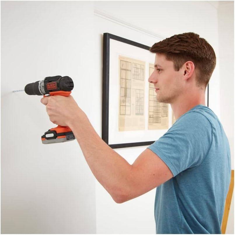 Perceuse visseuse à percussion sans fil 12 V + 80 accessoires + 1 batterie 1,5 Ah + 1 sac de transport - BLACK+DECKER - BDCHD12S1A-QW - Image 6