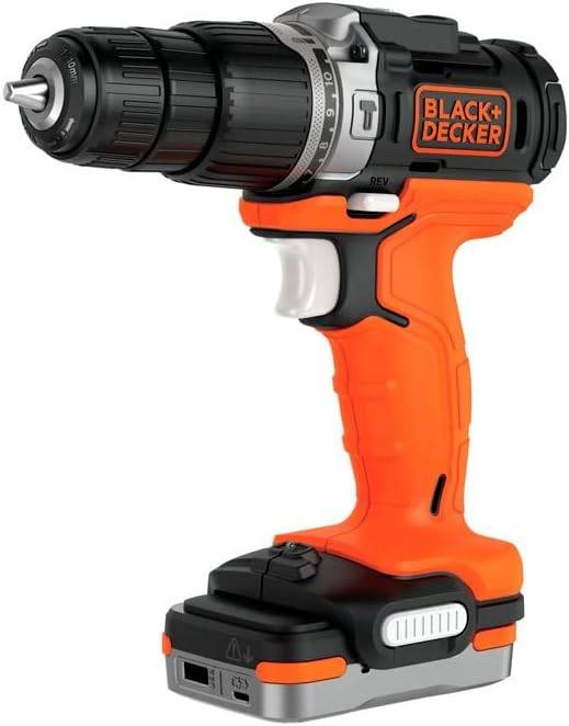 Perceuse visseuse à percussion sans fil 12 V + 80 accessoires + 1 batterie 1,5 Ah + 1 sac de transport - BLACK+DECKER - BDCHD12S1A-QW - Image 2