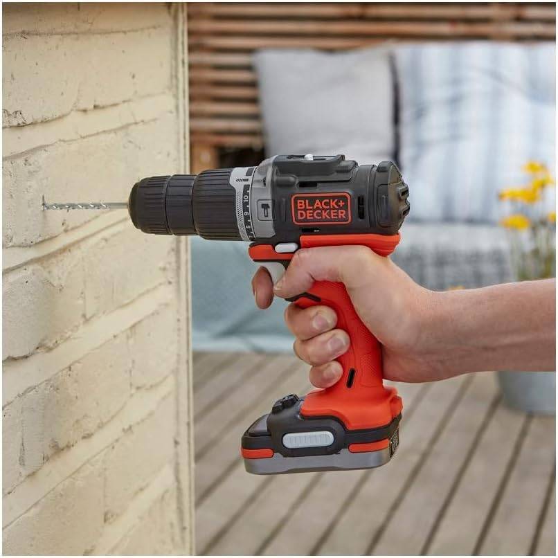 Perceuse visseuse à percussion sans fil 12 V + 80 accessoires + 1 batterie 1,5 Ah + 1 sac de transport - BLACK+DECKER - BDCHD12S1A-QW - Image 5