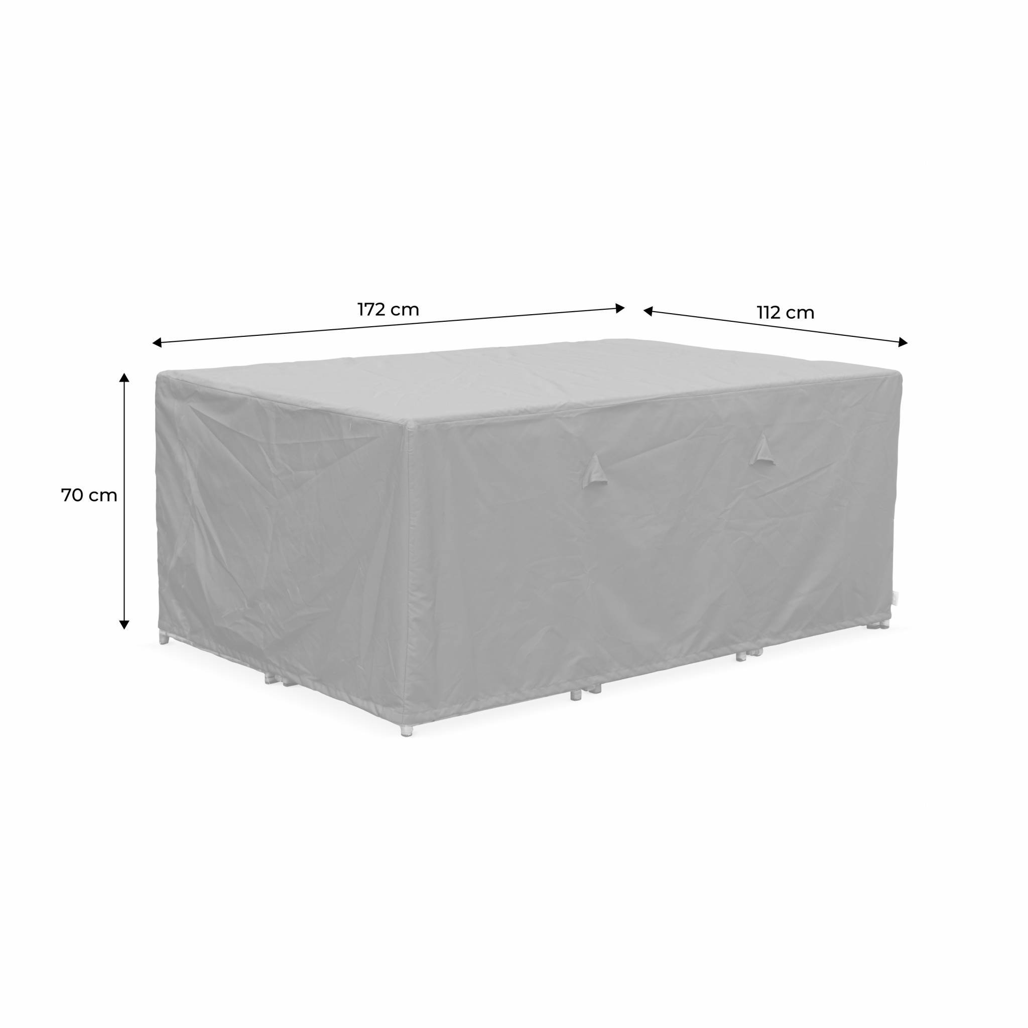 sweeek - Housse de protection 172x112cm gris foncé - Bâche rectangulaire en polyester pour tables de jardin Firenze 6. Vasto 10. Vabo 10 et Cubo 10 | sweeek - Image 5