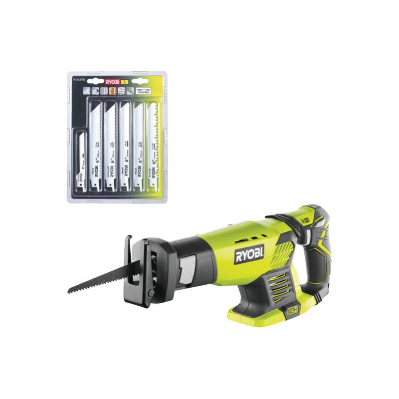 Ryobi - Pack RYOBI - Scie sabre RRS1801M - 18V One+ sans batterie ni chargeur - Lot de 6 lames universelles - bois et métal 100/152mm - RAK06RB