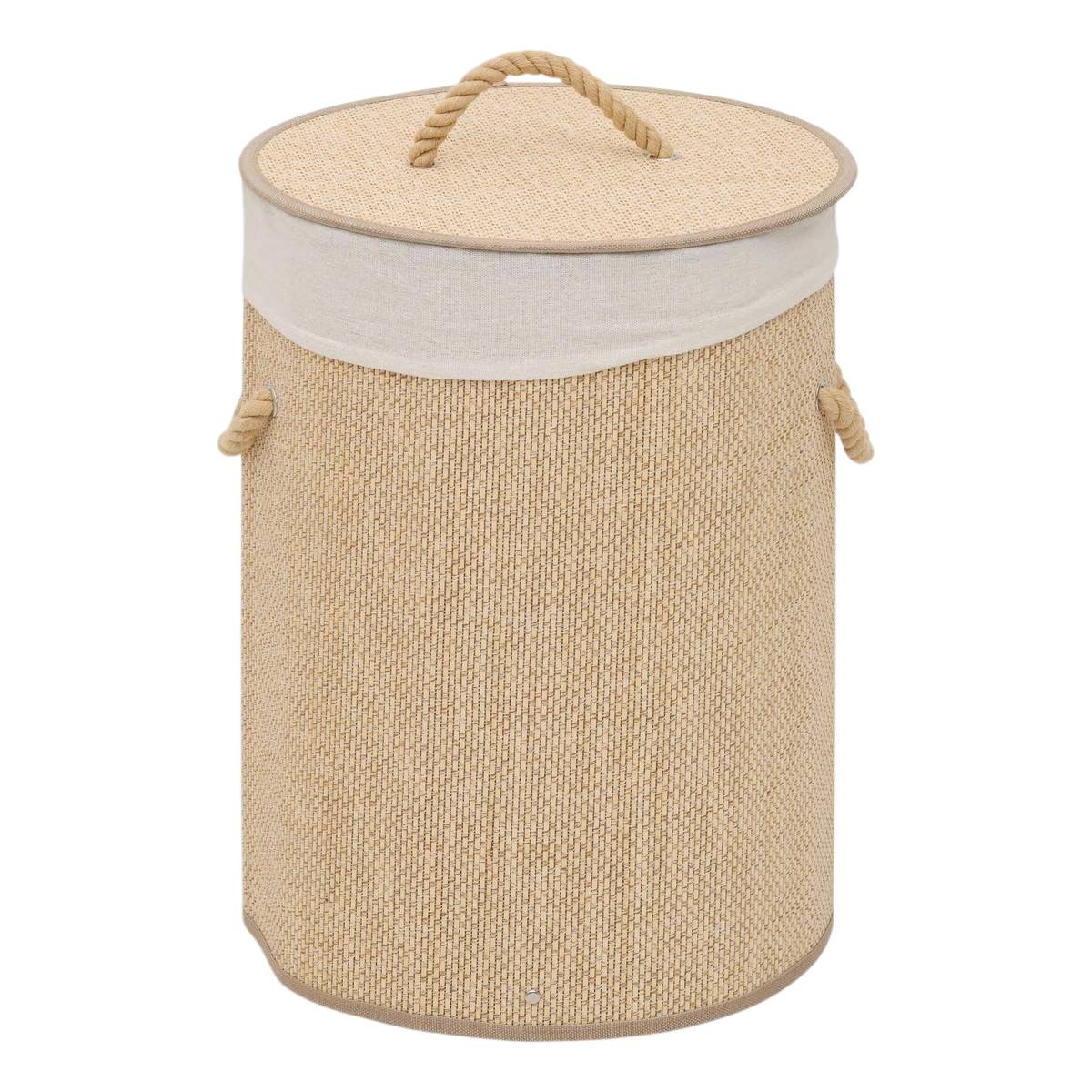 Panier à Linge en Bambou "Stemy" 48L Beige - Image 1