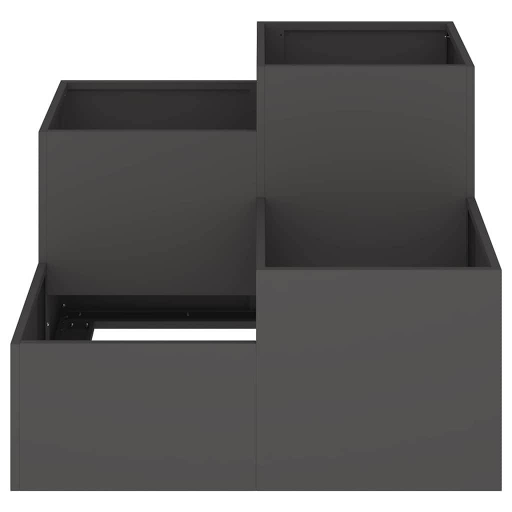 Maison Chic - Cache-pot, Pot De Fleurs Noir 80 x 80 x 60 cm Acier g416 - Image 3