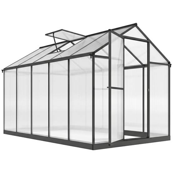 Serre de jardin polycarbonate aluminium extérieur protection hiver 303x183x195cm - ComfortXL Outdoor Living - Image 1