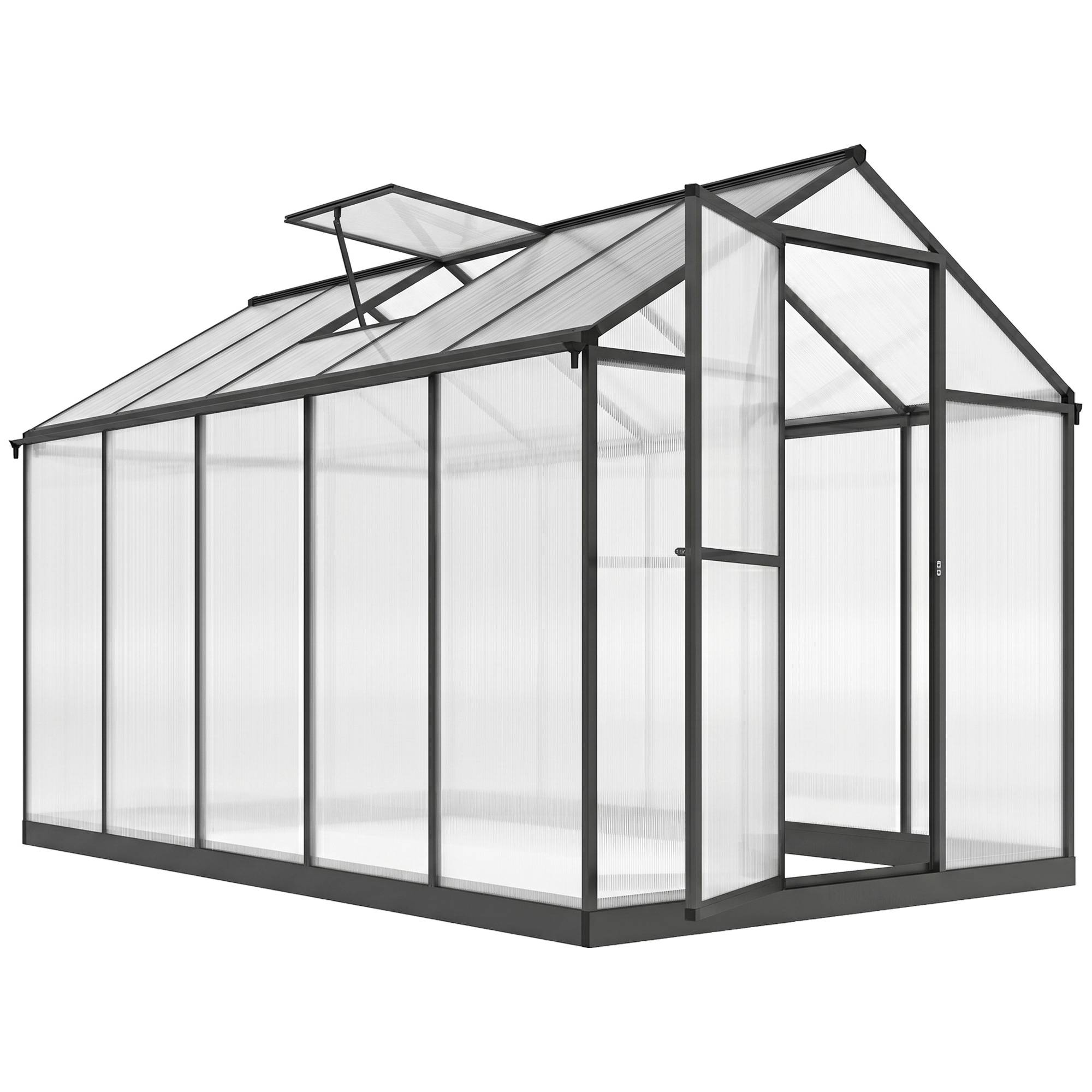 Serre de jardin polycarbonate aluminium extérieur protection hiver 303x183x195cm - ComfortXL Outdoor Living - Image 1