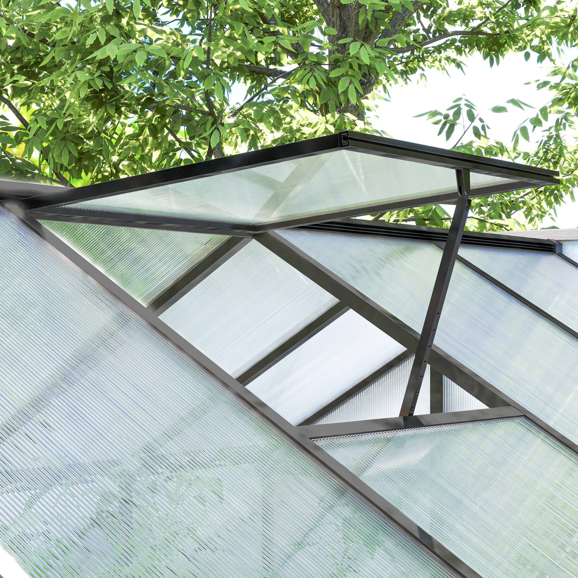 Serre de jardin polycarbonate aluminium extérieur protection hiver 303x183x195cm - ComfortXL Outdoor Living - Image 10